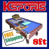 PUB SIZE POOL TABLE 8FT SNOOKER BILLIARD TABLE BLUE