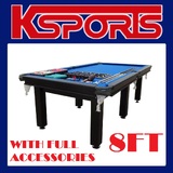 PICK UP - POOL TABLE 8FT SNOOKER BILLIARD TABLE 25MM TABLE TOP WITH NET POCKETS AND FULL ACCESSORIES