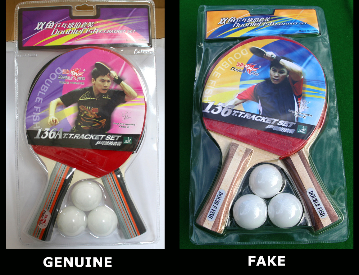 Table tennis bats / Ping Pong Rackets - DOUBLE FISH 136 - 2 Sets - 4 ... Table tennis bats / Ping Pong Rackets - DOUBLE FISH 136 - 2 Sets - 4 ...