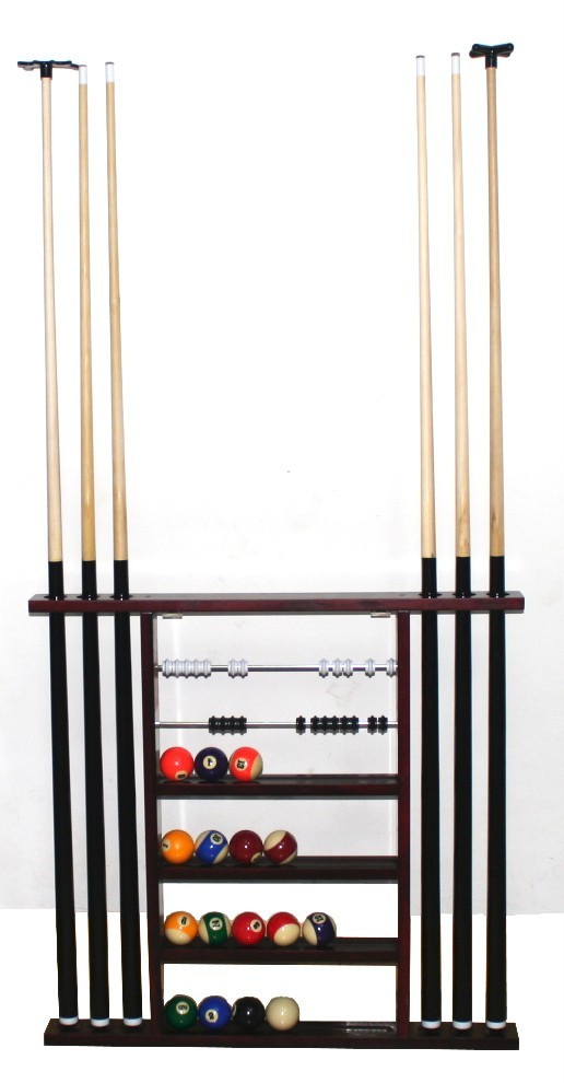 Pool Cue Rack Wooden Wall Mounted 6 Clip New - Snooker Cue Wall Mount