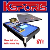 PICK UP - 8FT PUB SIZE POOL TABLE SNOOKER BILLIARD TABLE 25MM TABLE TOP WITH FULL SIZE TABLE TENNIS TOP