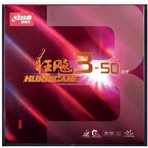 DHS Hurricane 3-50 Table Tennis Rubber - Speed/Loop - RED