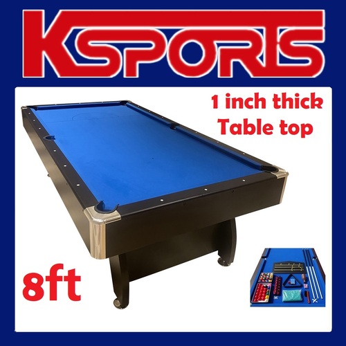 PUB SIZE POOL TABLE 8FT SNOOKER BILLIARD TABLE 25MM TABLE TOP WITH BALL RETURN