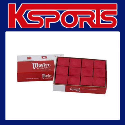 Master Billiard Pool Chalk - DOZEN (12) - Red